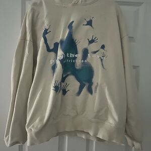 Aelfric Eden Cream Sweater with Blue Artistic Design